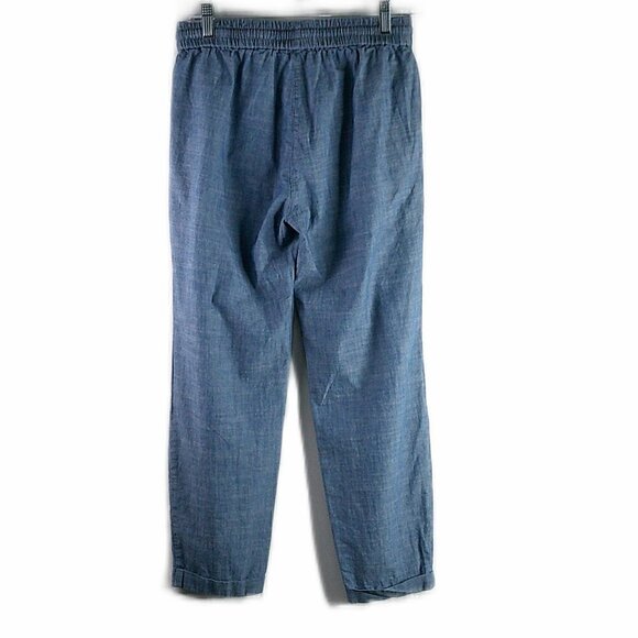 J Crew Factory - Blue Chambray Cuffed Pant - Size 0 - Picture 6 of 7